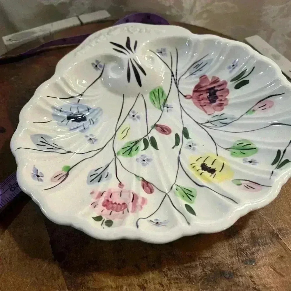 Vintage  Blue Ridge Southern Potteries Shell Dish 9 Inch Excellent - Picture 5 of 6